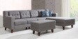 Alonis 6 Seater RHS Sectional Sofa In Ottoman Grey Colour