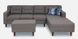 Alonis 6 Seater RHS Sectional Sofa In Ottoman Grey Colour