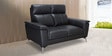 Alpha Leatherette 2 Seater Sofa In Black Color