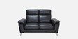 Alpha Leatherette 2 Seater Sofa In Black Color