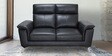Alpha Leatherette 2 Seater Sofa In Black Color