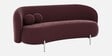 Alure Velvet 3 Seater Sofa In Wine Red Color