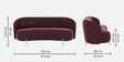 Alure Velvet 3 Seater Sofa In Wine Red Color