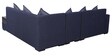 Alvin Fabric LHS Sectional Sofa in Blue Colour