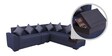 Alvin Fabric LHS Sectional Sofa in Blue Colour