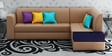 Alvin LHS Sofa in Beige Leatherette in L Shape