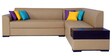 Alvin LHS Sofa in Beige Leatherette in L Shape