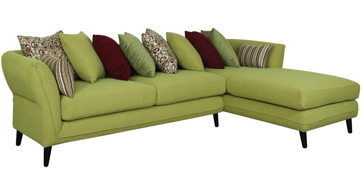 Buy Aleandro 3 Seater LHS Sectional Sofa In Olive Green Colour CasaCraft By Pepperfry Online