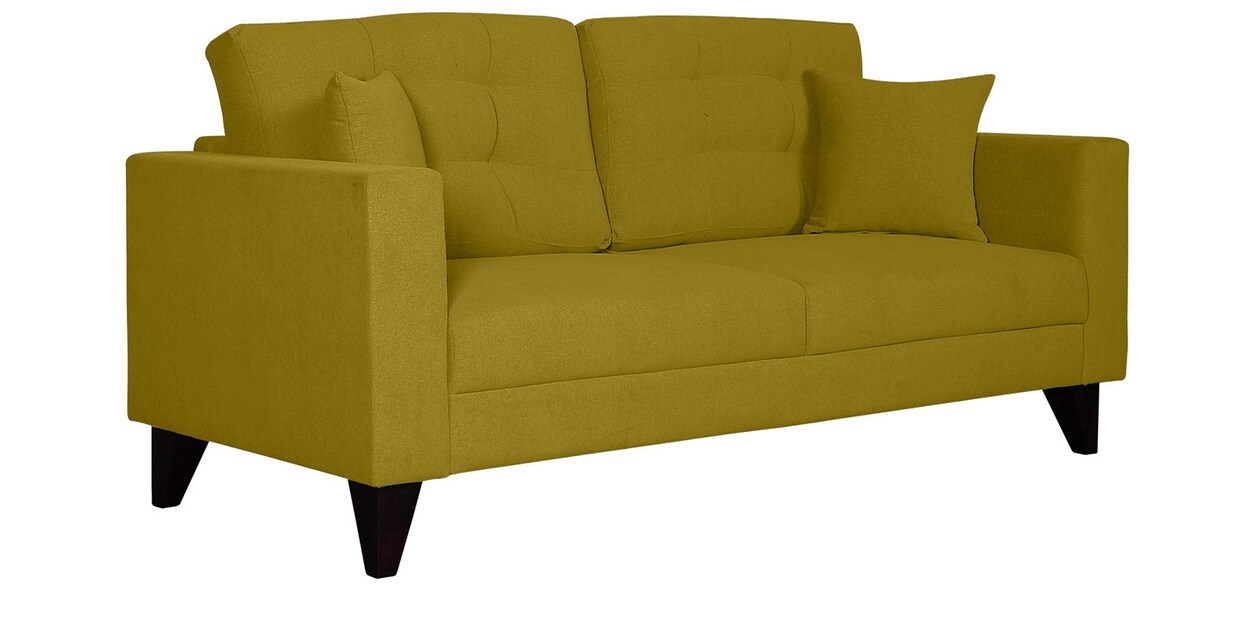 Buy Alfredo 3 Seater Sofa in Olive Green Colour CasaCraft By