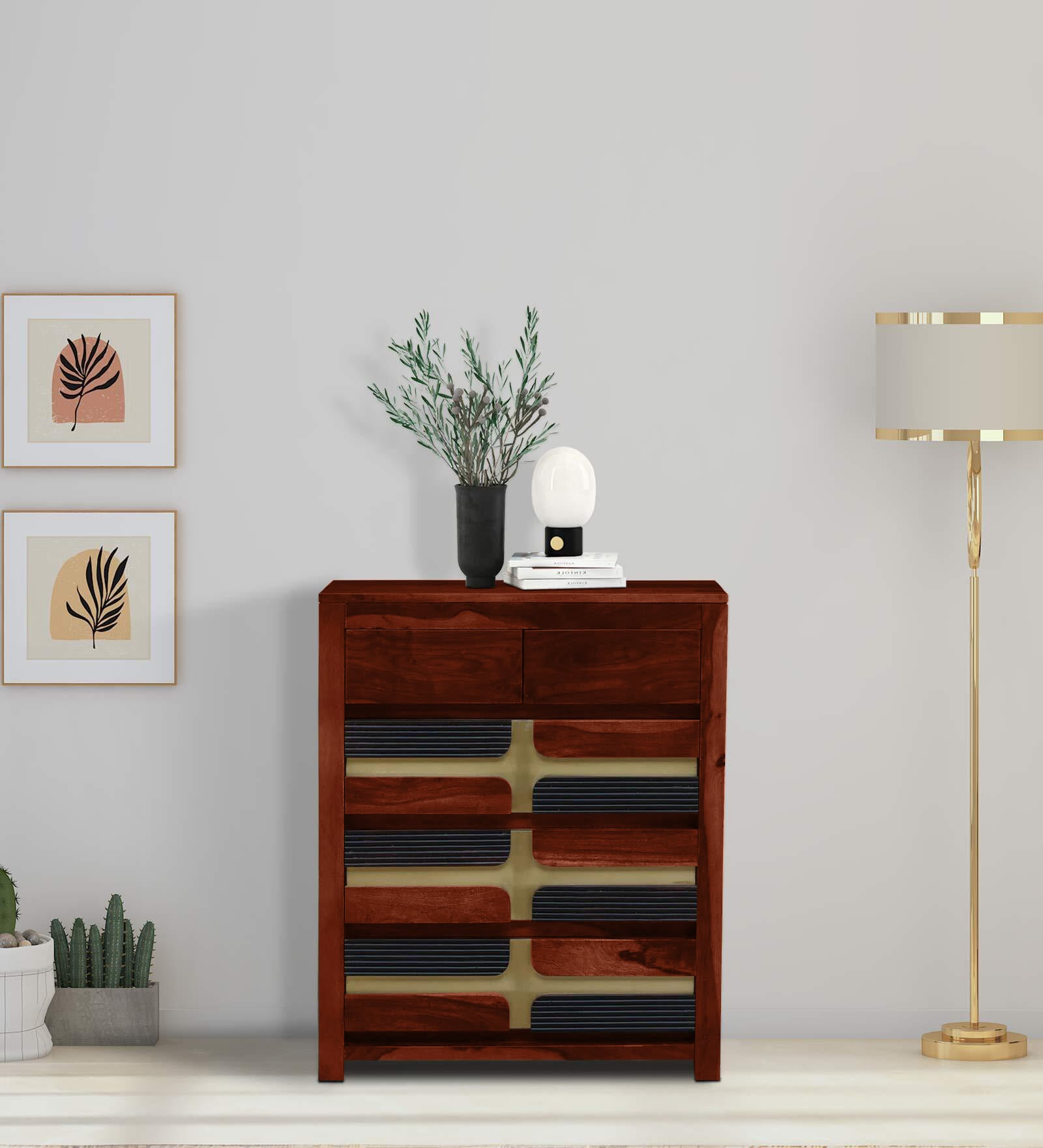 Buy Alamo Sheesham Wood Chest Of Drawers In Scratch Resistant Honey Oak