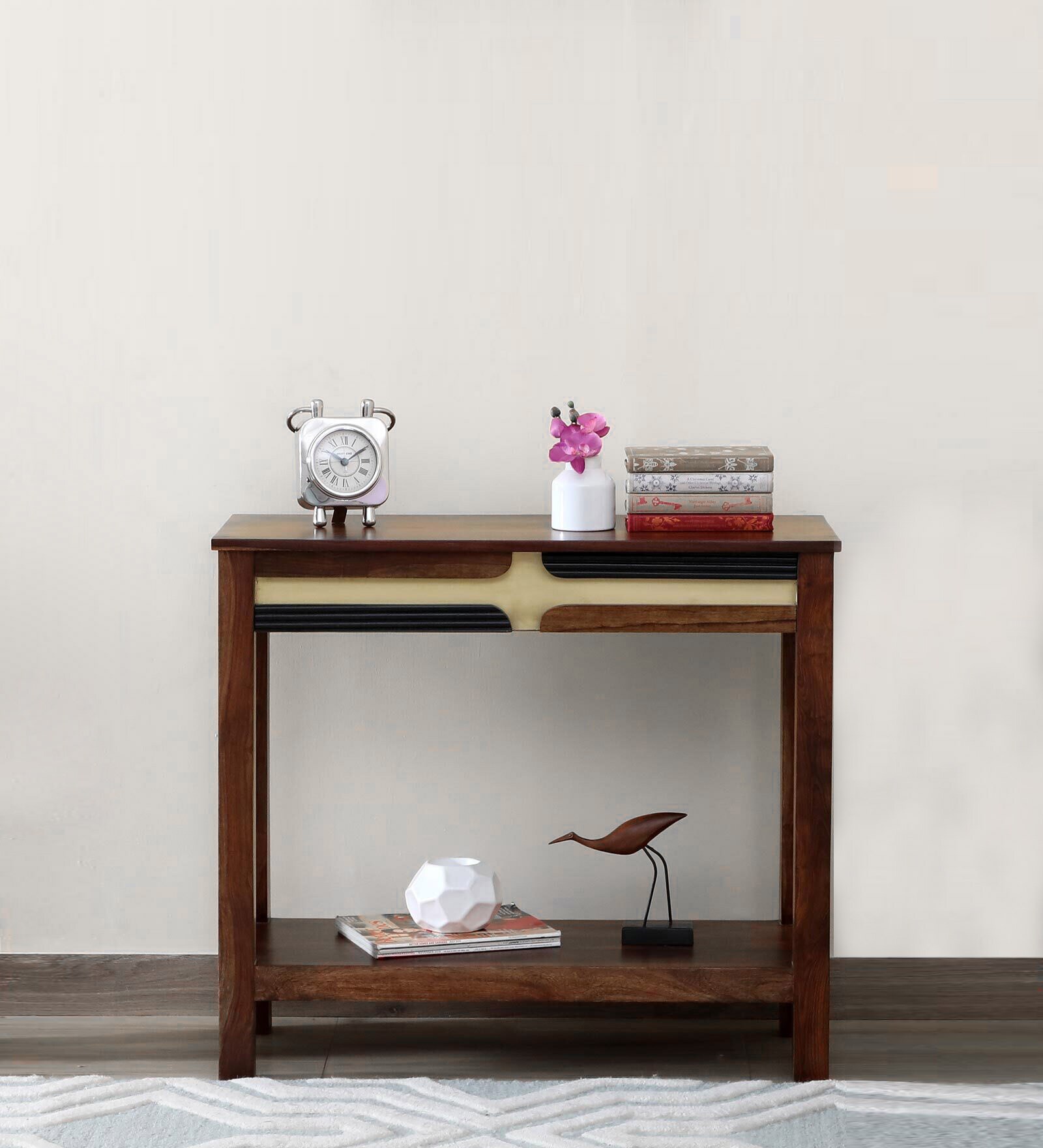 Alamo Sheesham Wood Console Table In Scratch Resistant Provincial Teak Finish