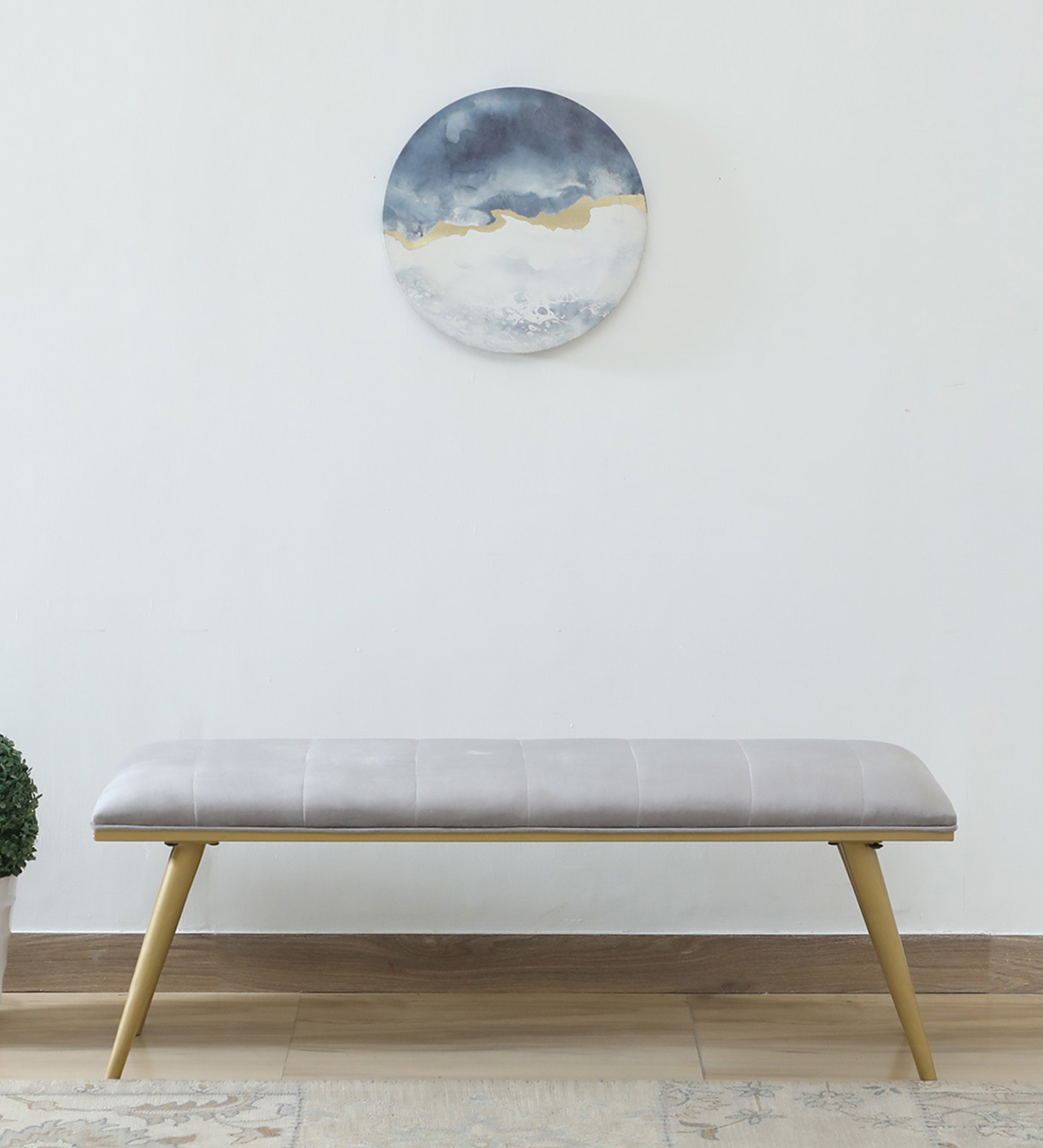 Alanso Metal Bench In Golden Colour