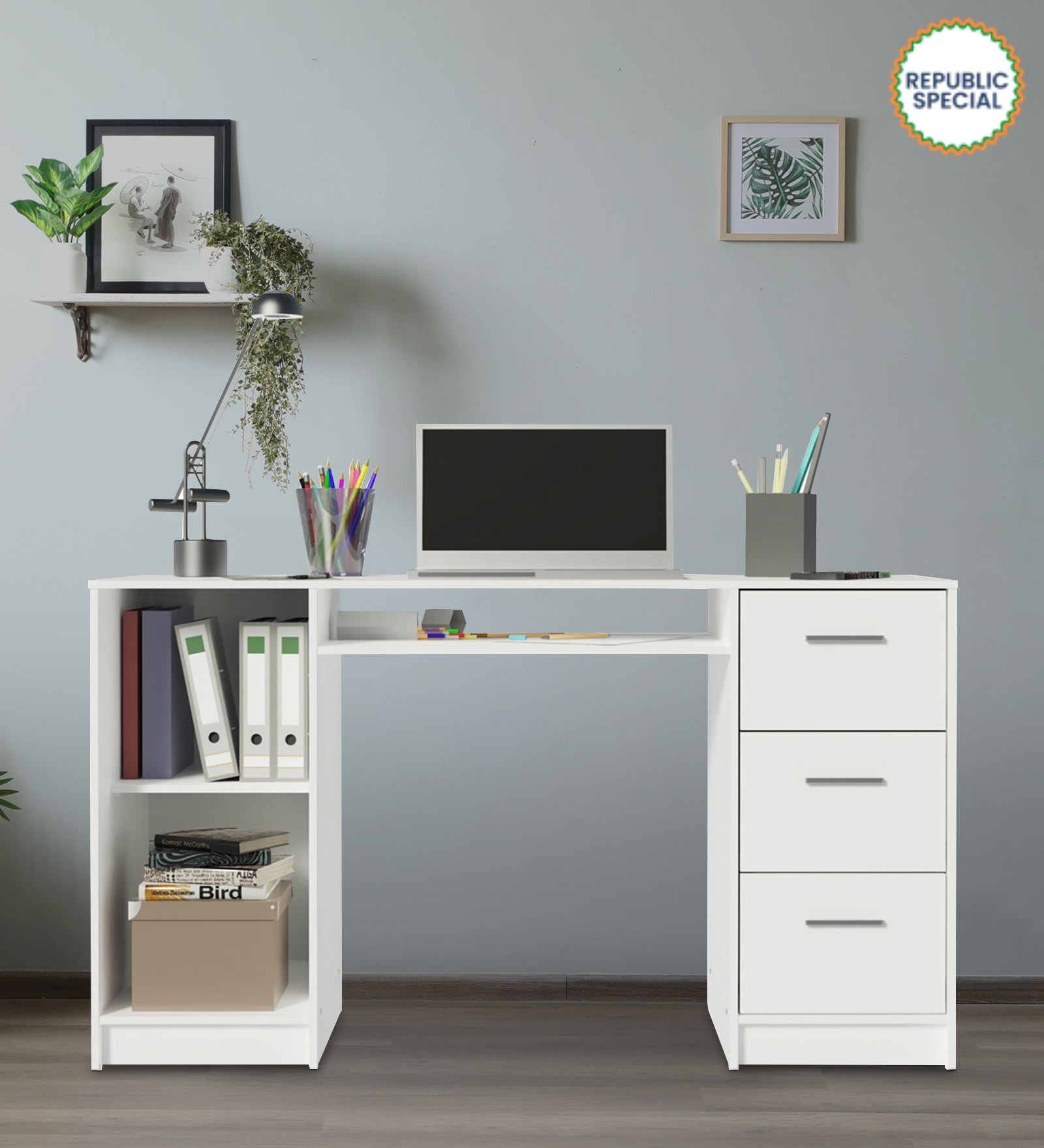 Alaska Writing Table In White Finish