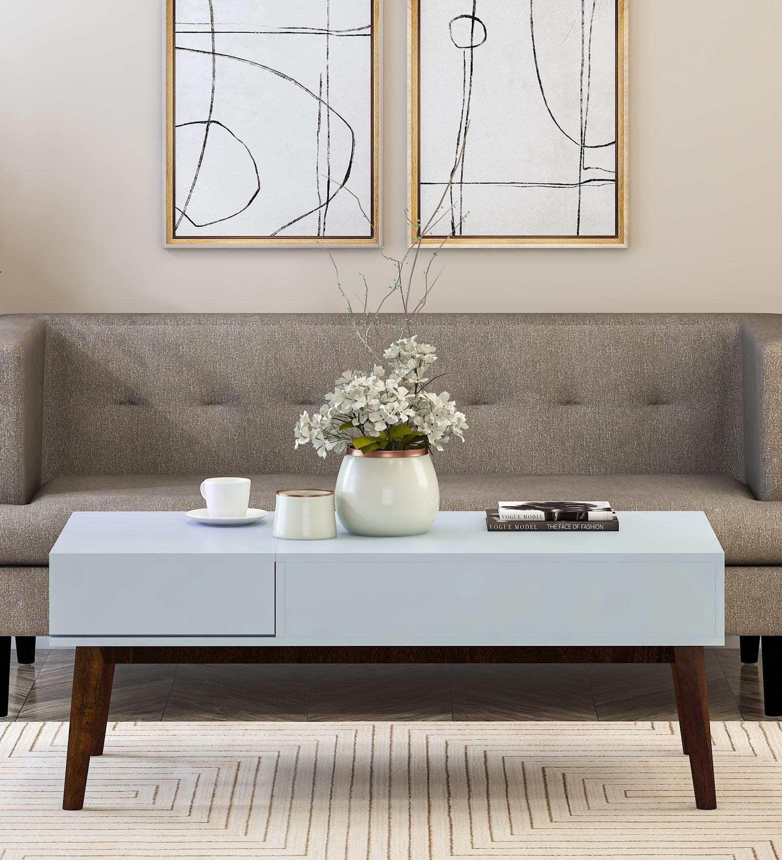 Alazne Coffee Table In White Finish