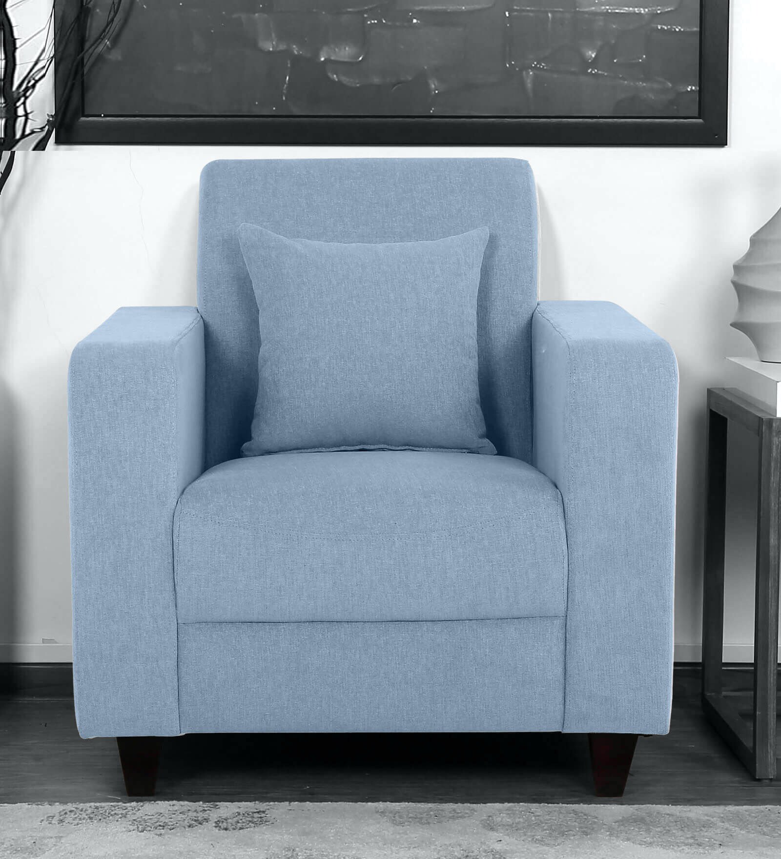 Alba 1 Seater Sofa in Ice Blue Colour