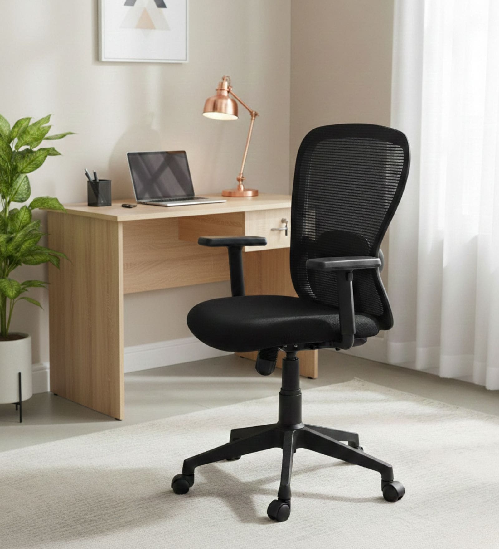 Alba Breathable Mesh Ergonomic Chair in Black Colour