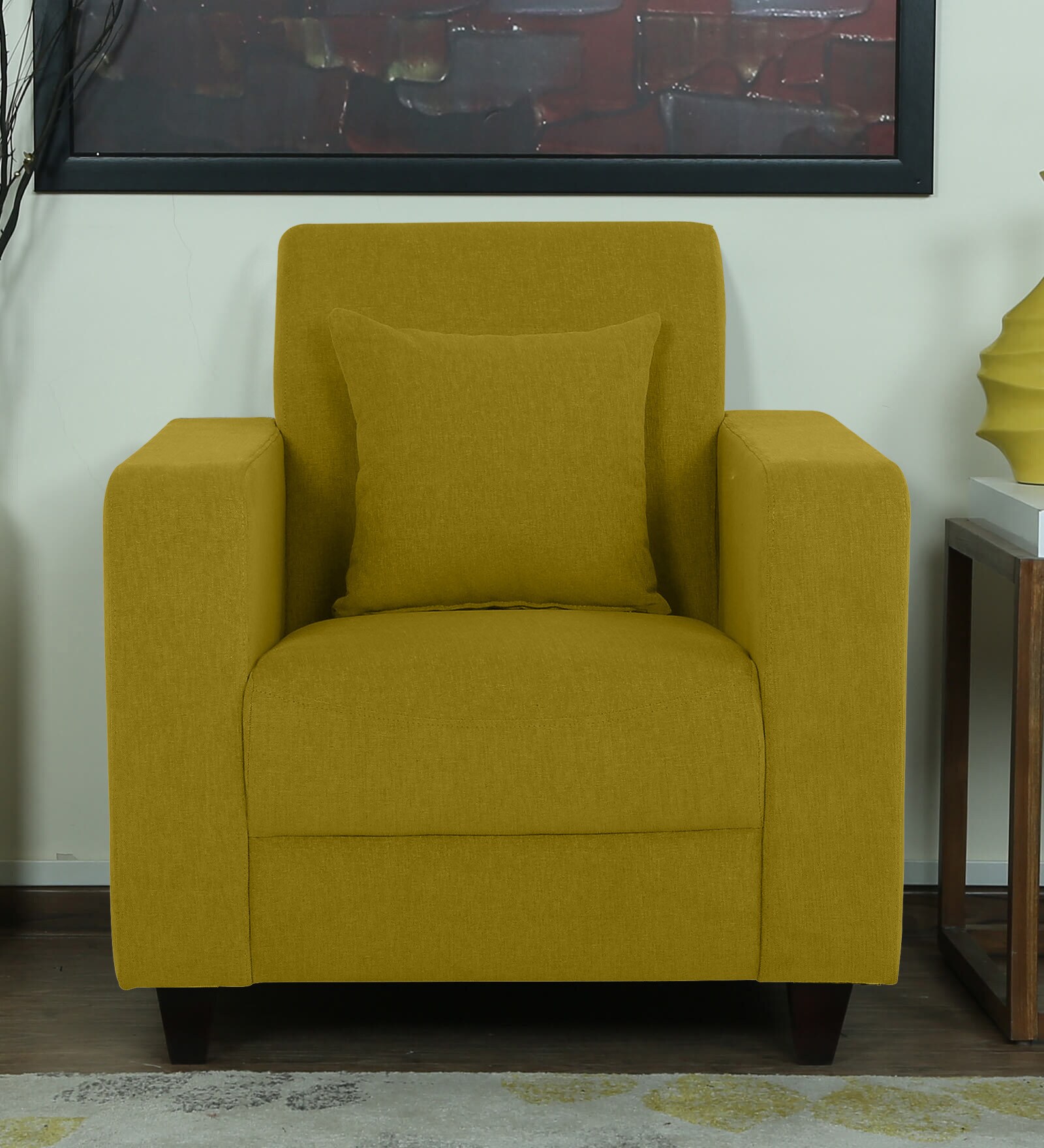 Alba 1 Seater Sofa in Olive Green Colour