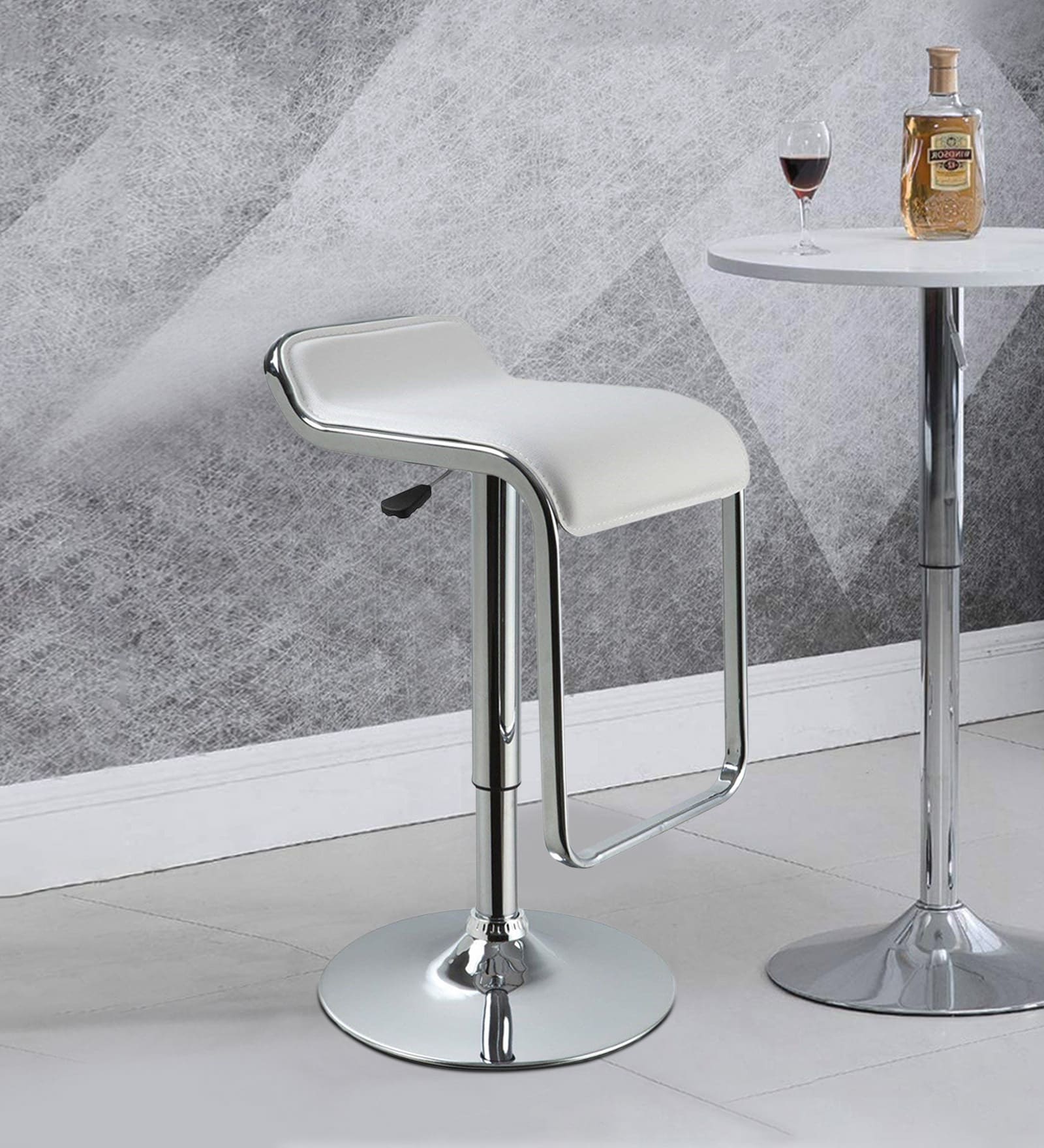 Buy Alba Swivel Adjustable Bar Stool in White Colour at 50% OFF by ...