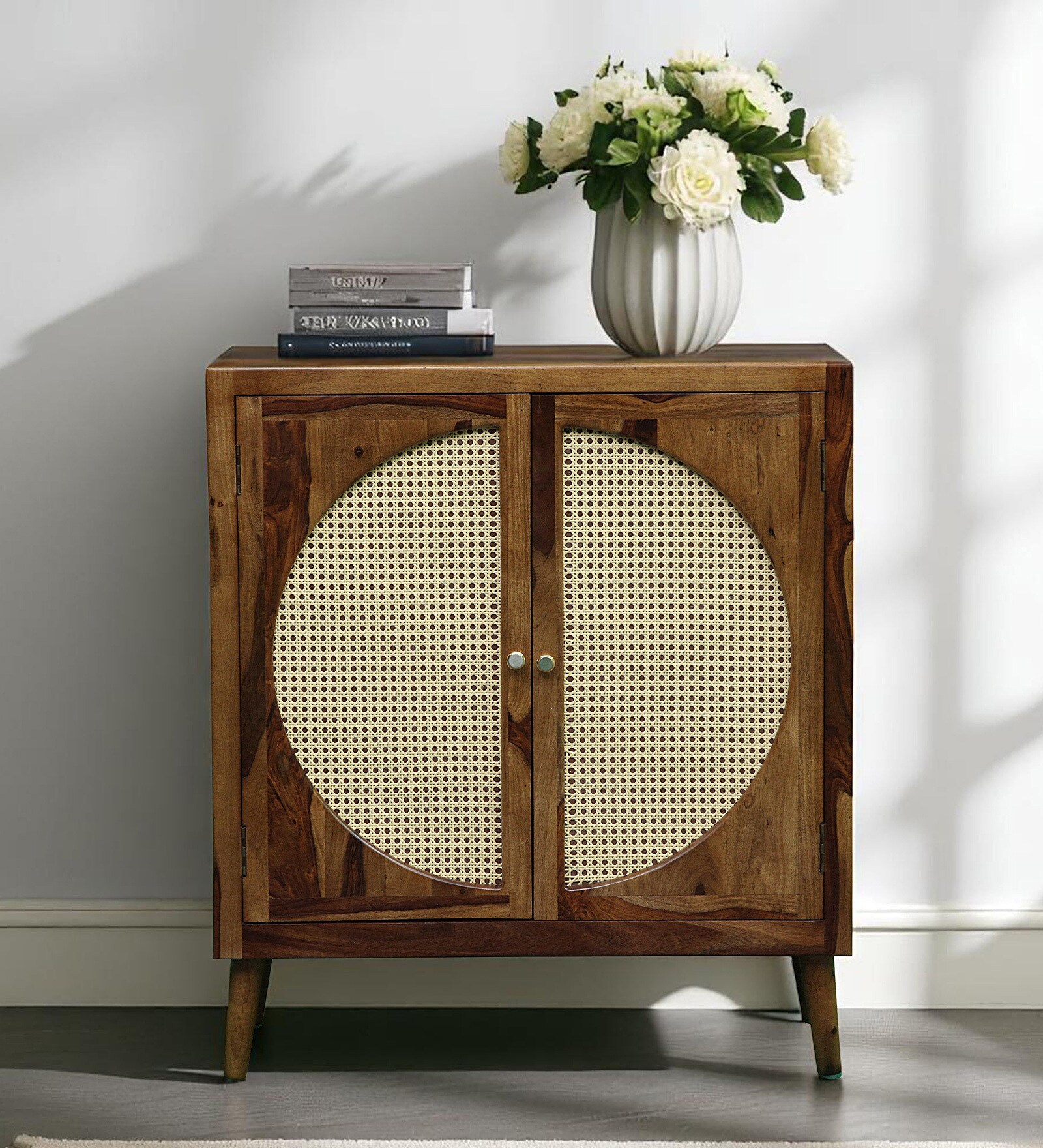 Albans Sheesham Wood Cabinet in Provincial Teak Finish