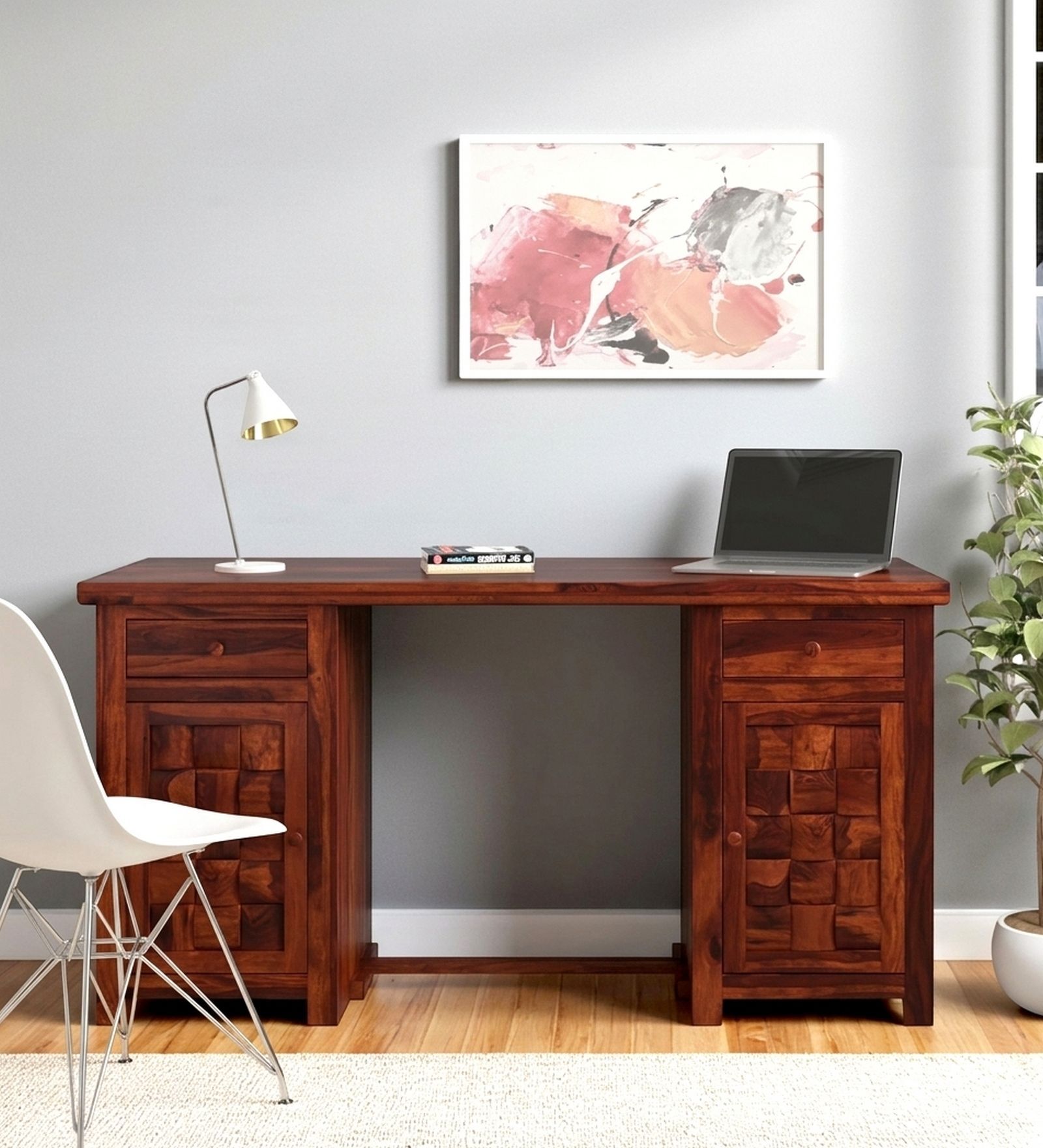 Albany Writing Table In Honey Finish