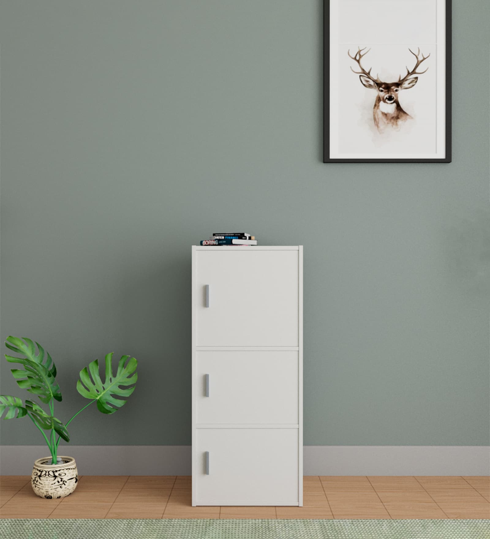 Albert 3 tier File Cabinet White Finish