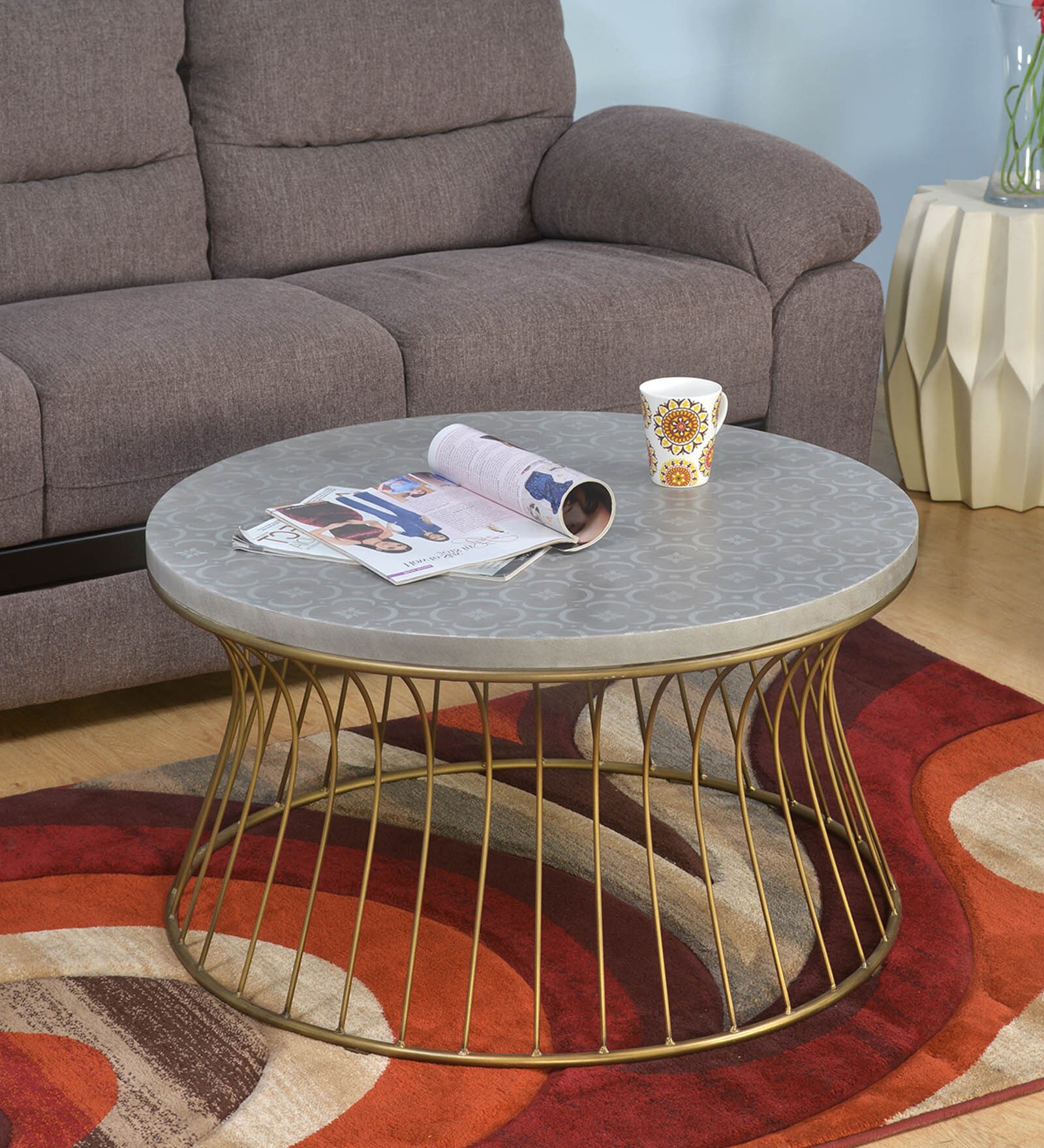 Alberto Centre Table in Black & Grey Colour