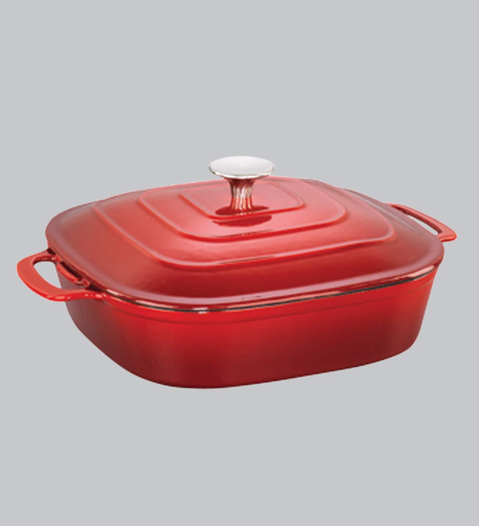 6.7 Ltr Cast Iron Non-Stick Square Cooking Pot with Lid