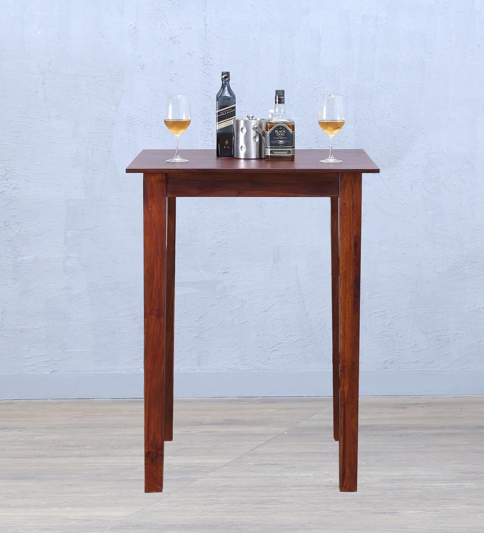 Buy Alder Solid Wood Square High Dining Table in Honey Oak Finish at 4 OFF by Woodsworth from