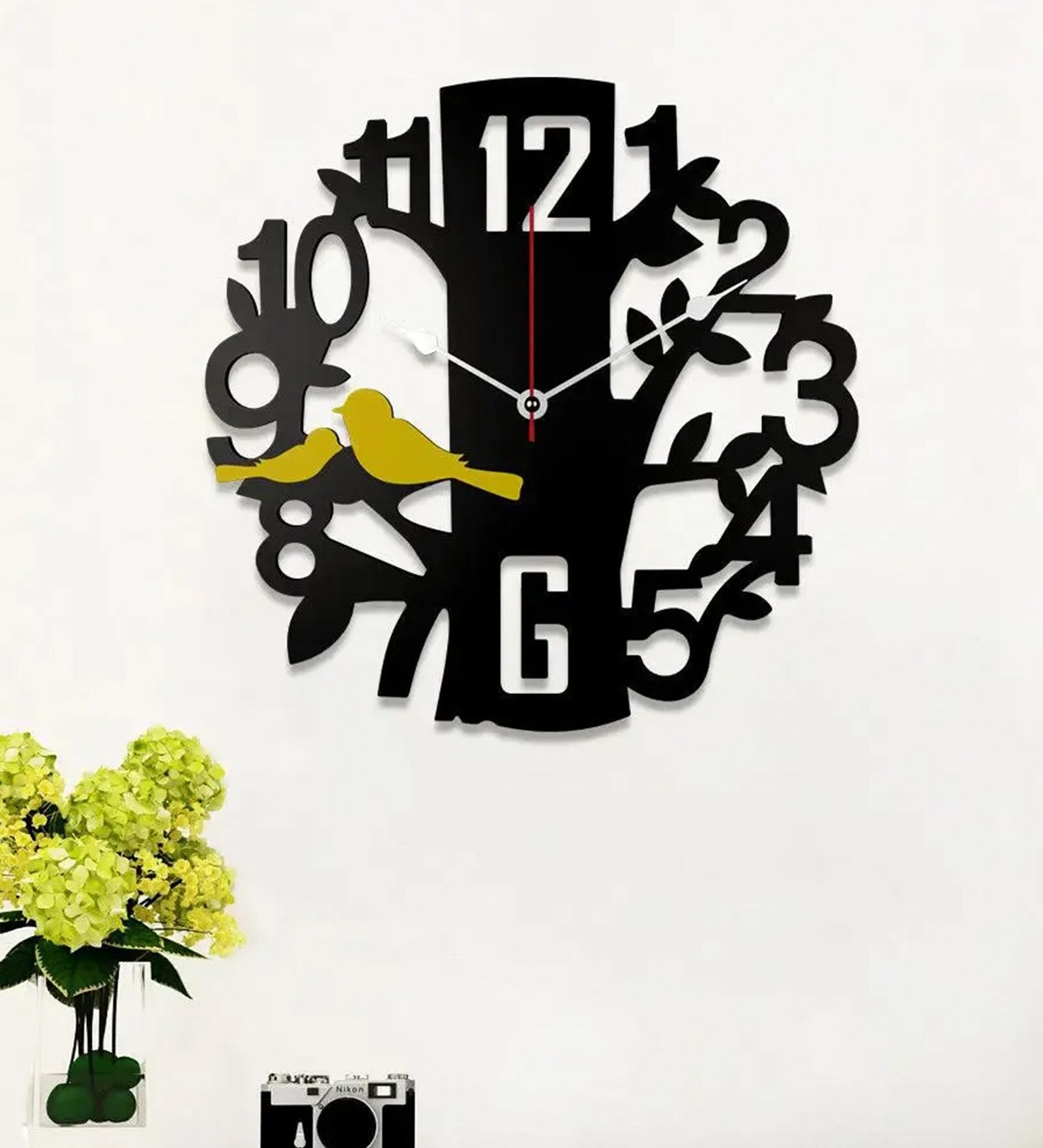 Alejandro Engineered Wood Black Wall Clock