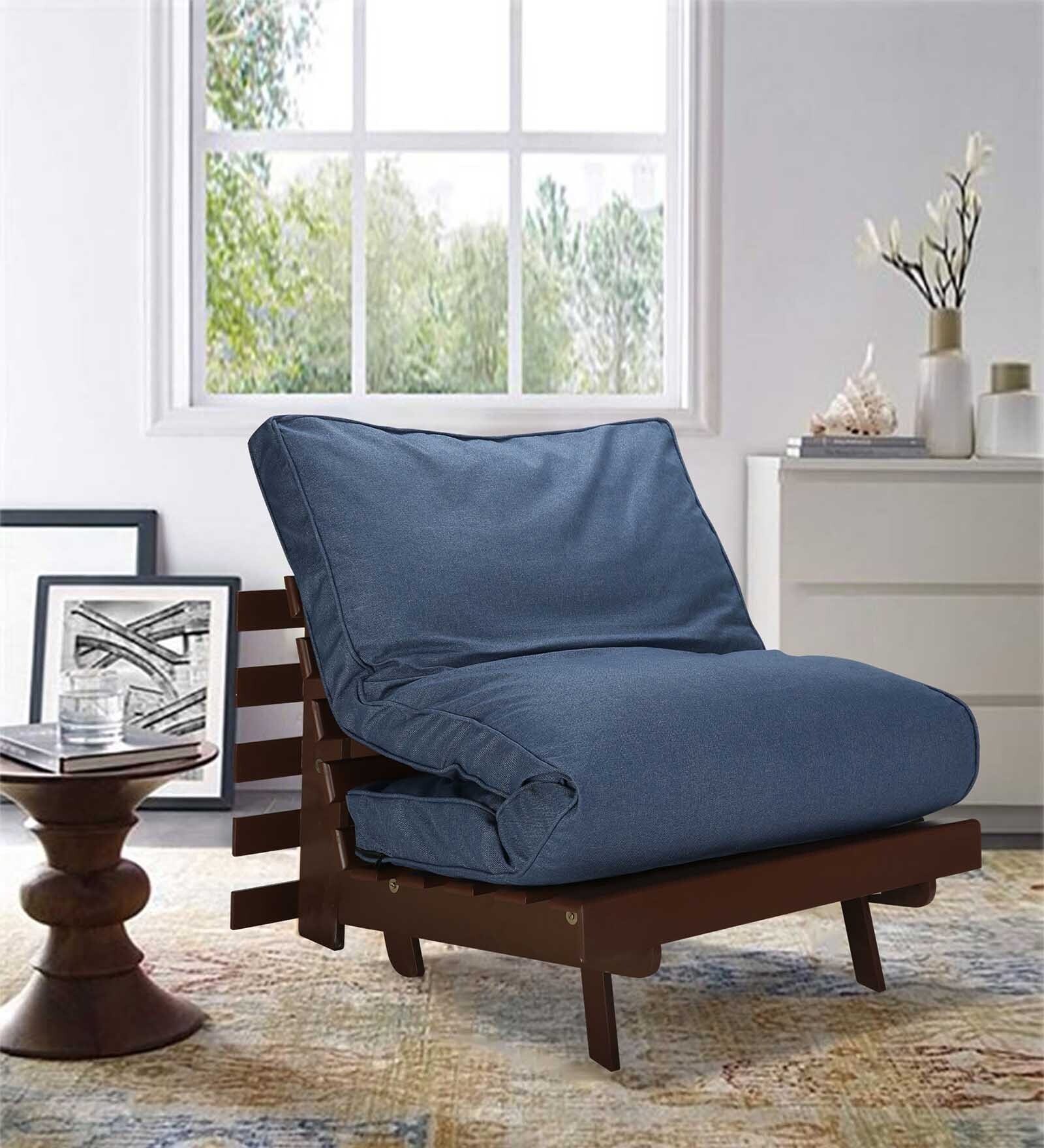 Single Futon in Blue Colour with Mattress