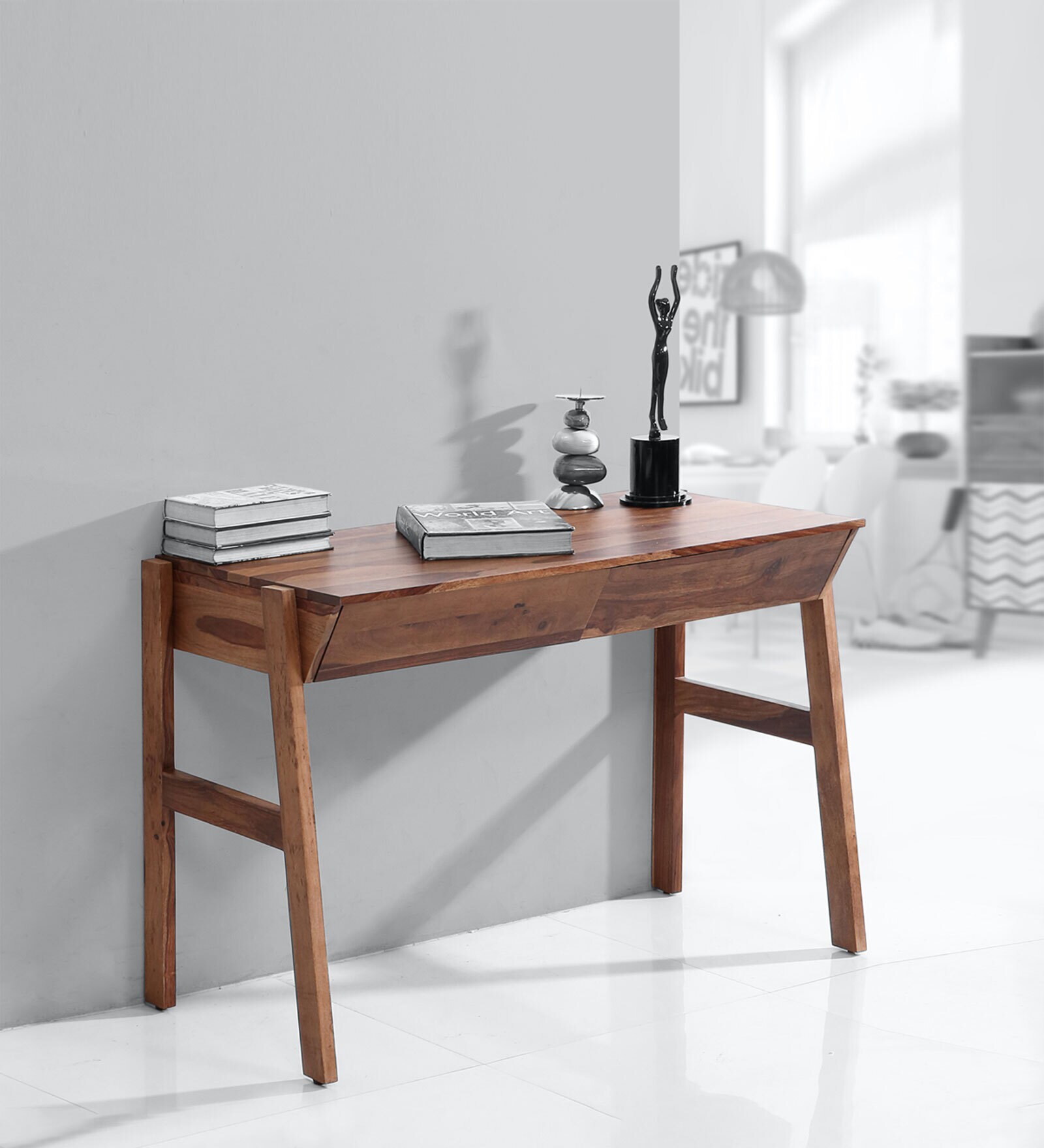 Buy Alexa Sheesham Wood Writing Table in Walnut Finish at 64 OFF by