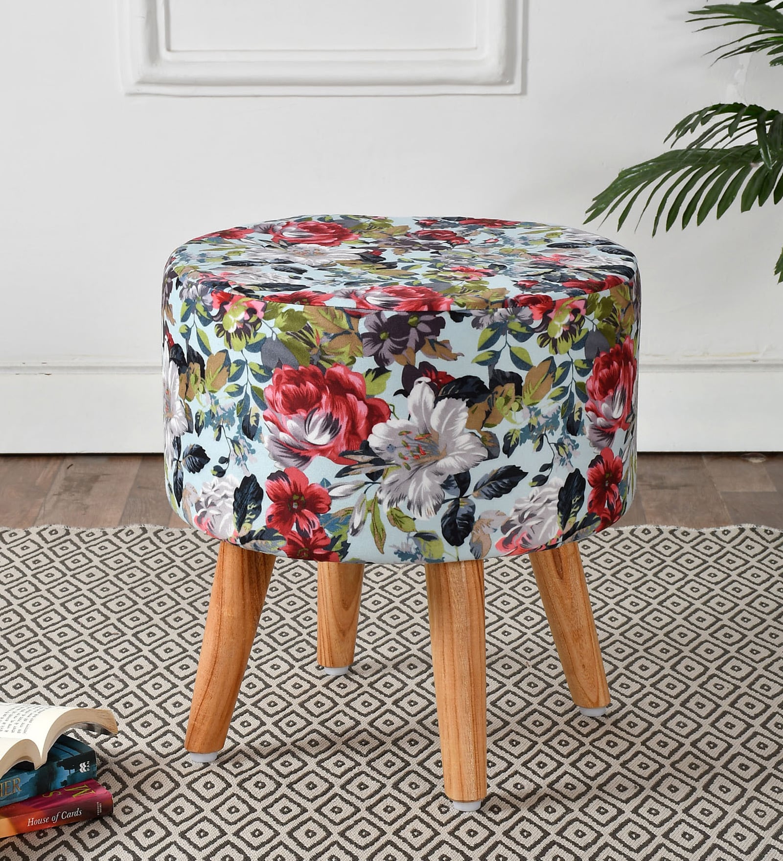 Alexis Seating Stool with Floral Design Alexis Seating Stool with Floral Design