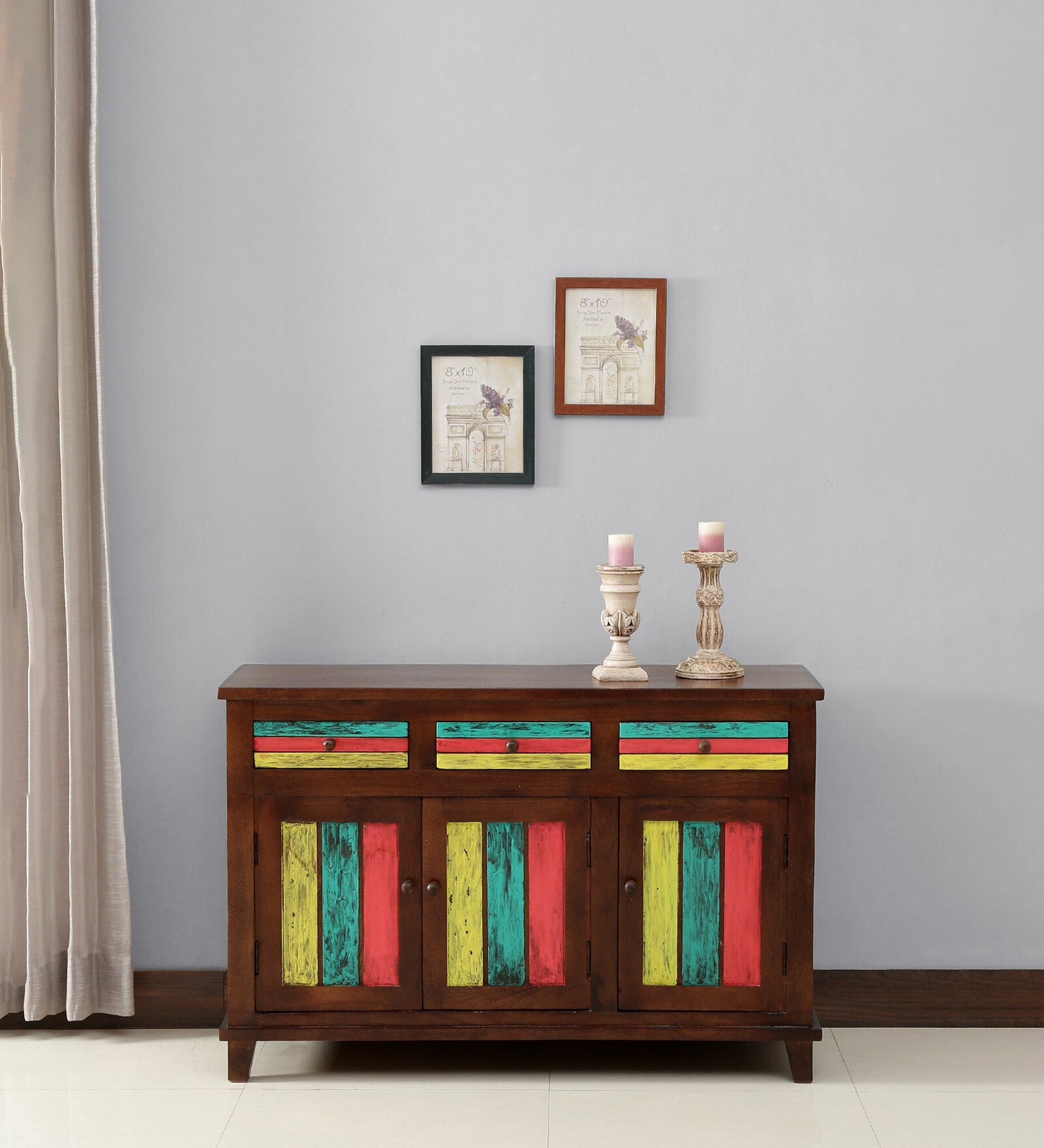 Alfie Solid Wood Sideboard In Multi-Colour