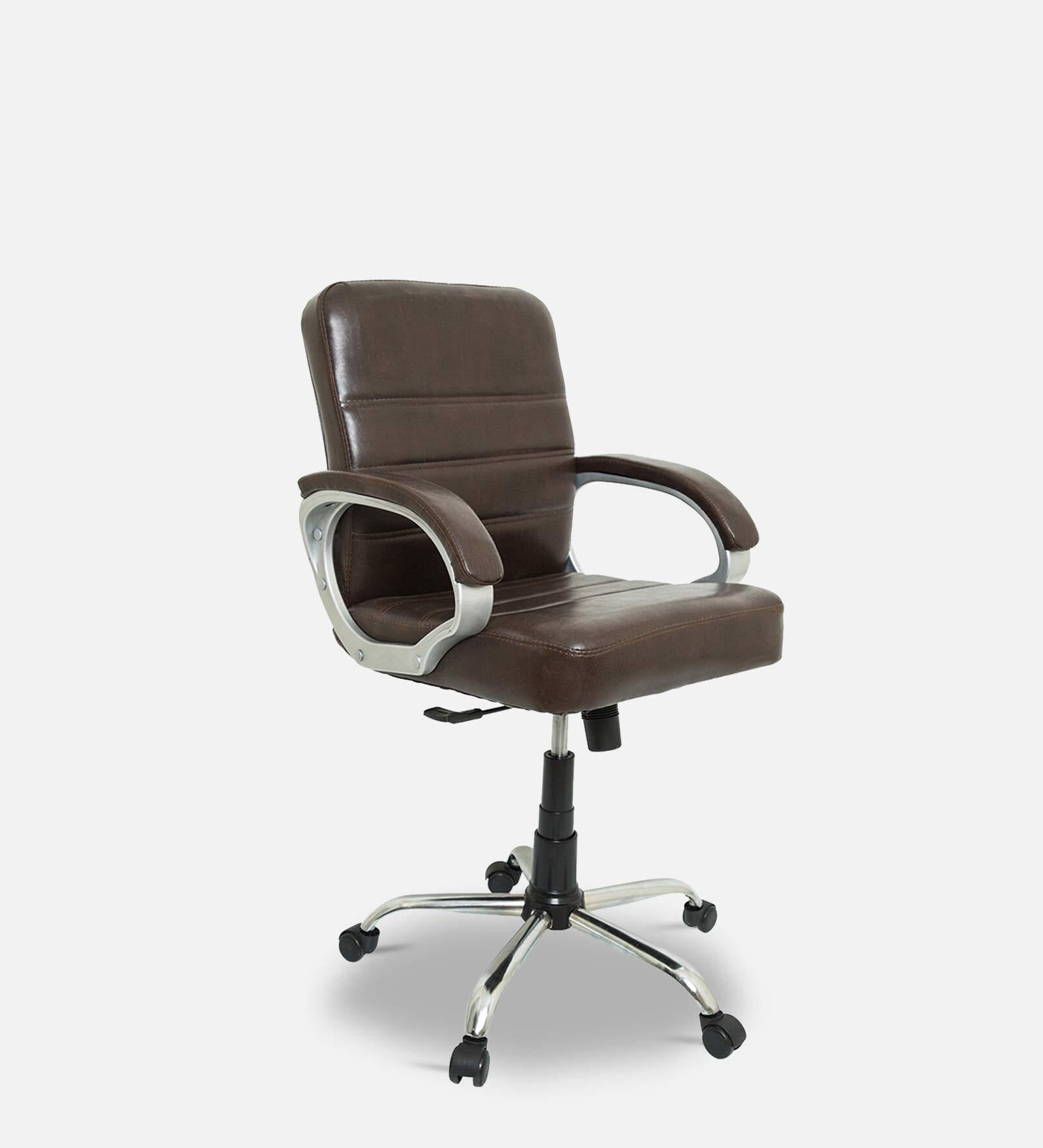 Alfred Mid Back Office chair in Brown Colour