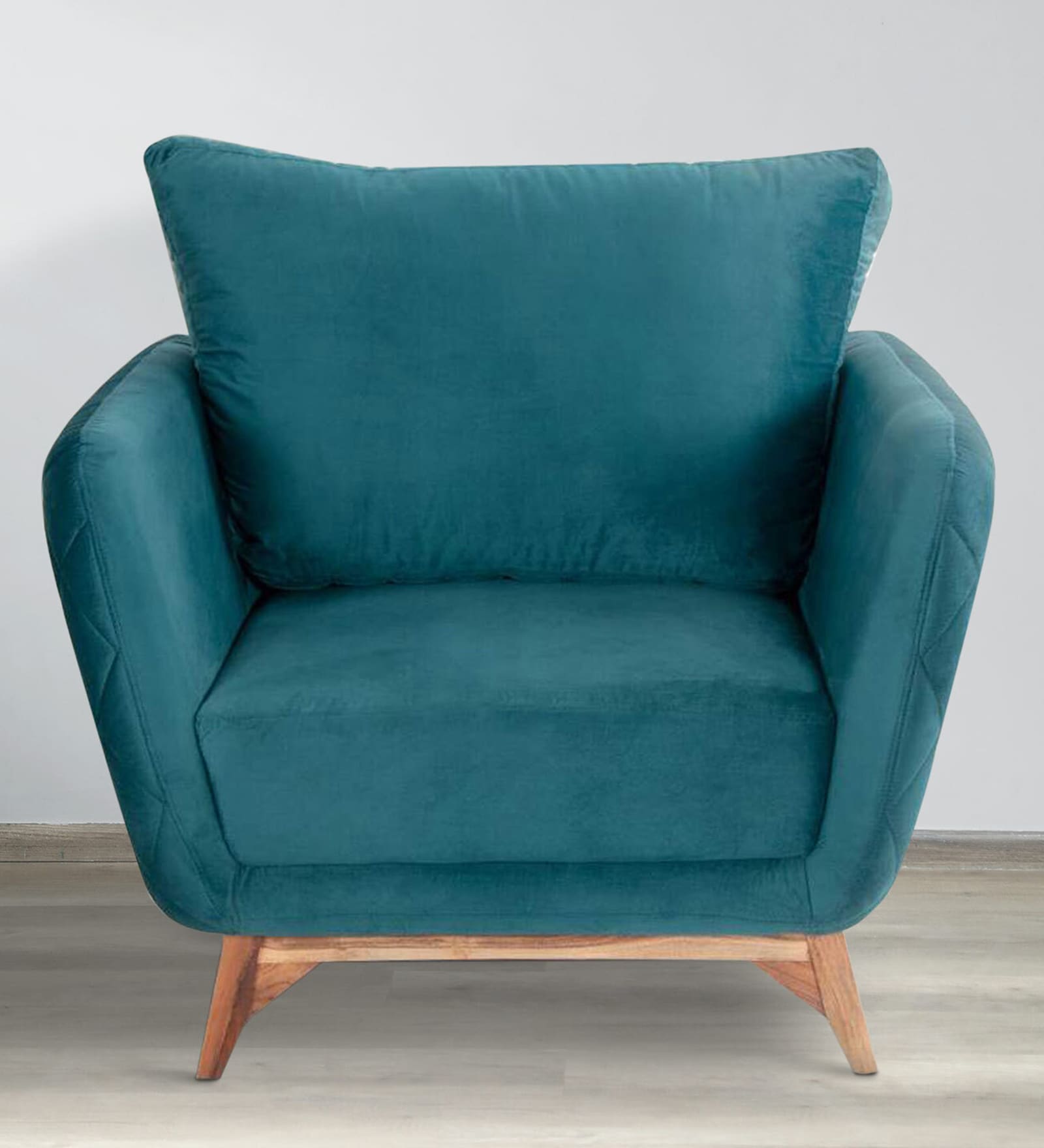 Alfredo Fabric 1 Seater Sofa in Turquois Colour