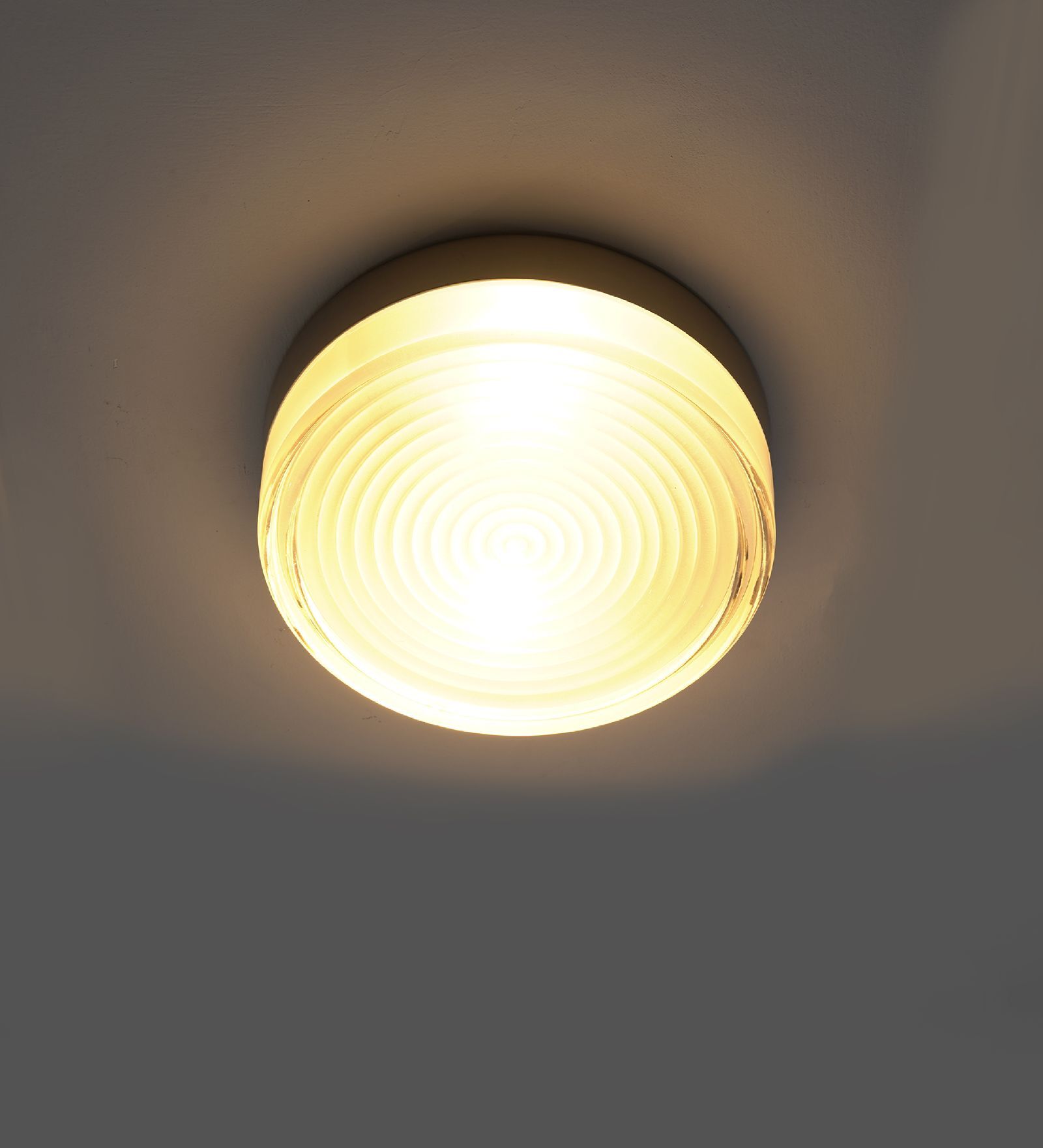 Alharo Large Round Flush Ceiling Light In Nickel Finish