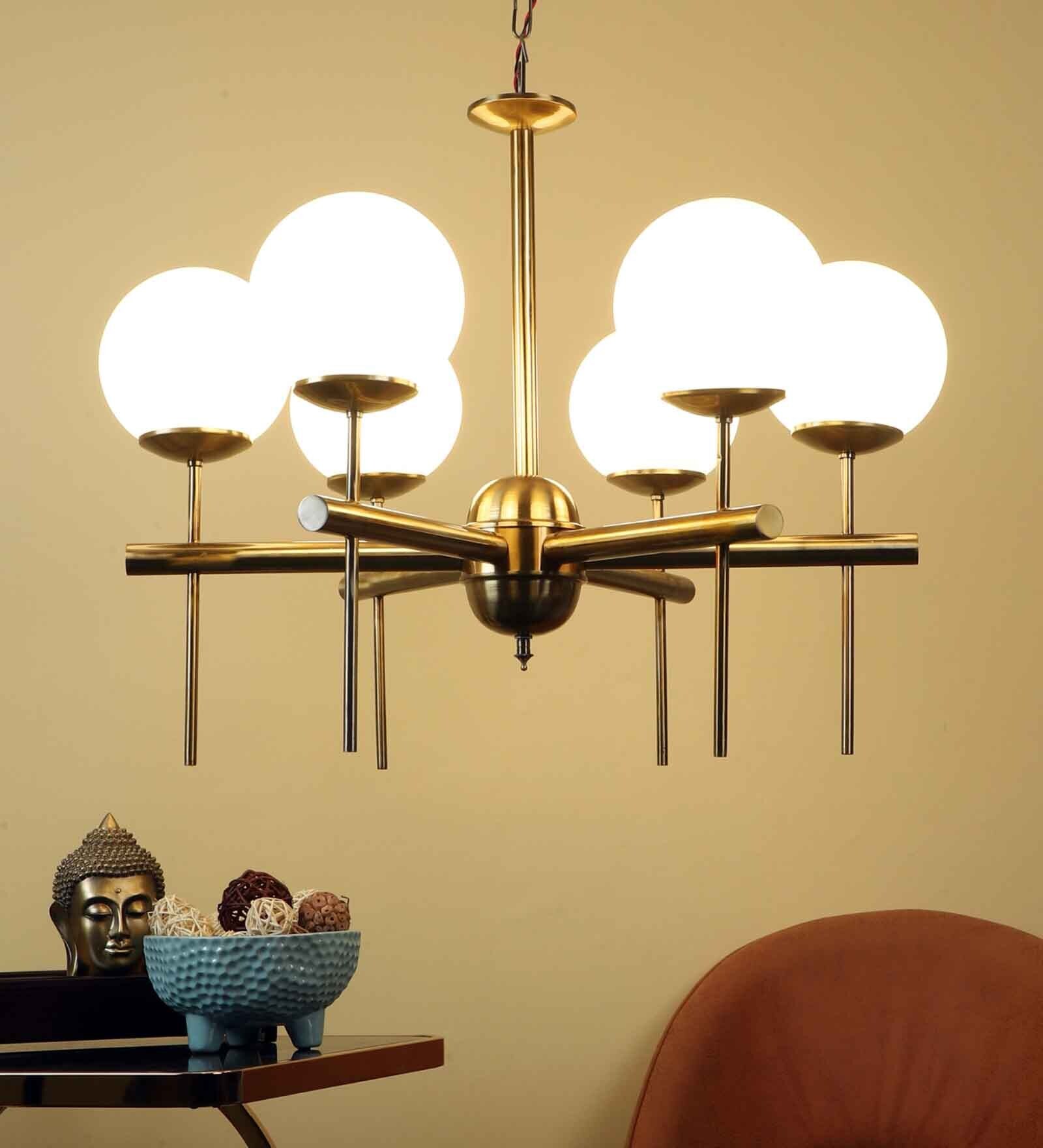 Adriana Gold Iron Globe Chandelier