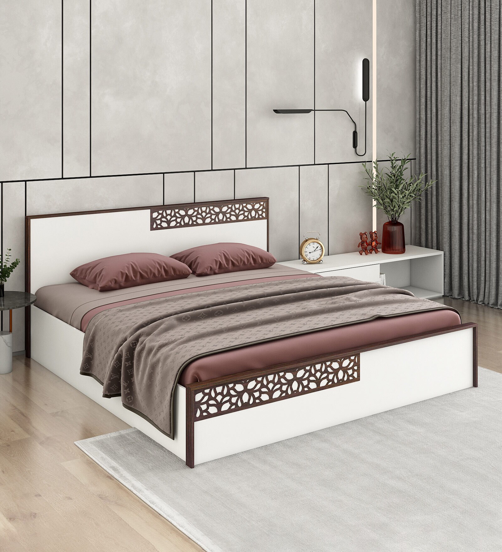 Buy Alice King Size Bed In Frosty White With Box Storage at 29 OFF by