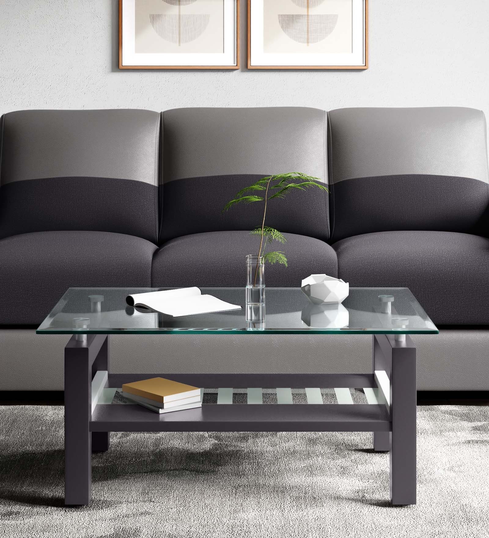 Alice Pro Solid Wood Coffee Table in Walnut Finish