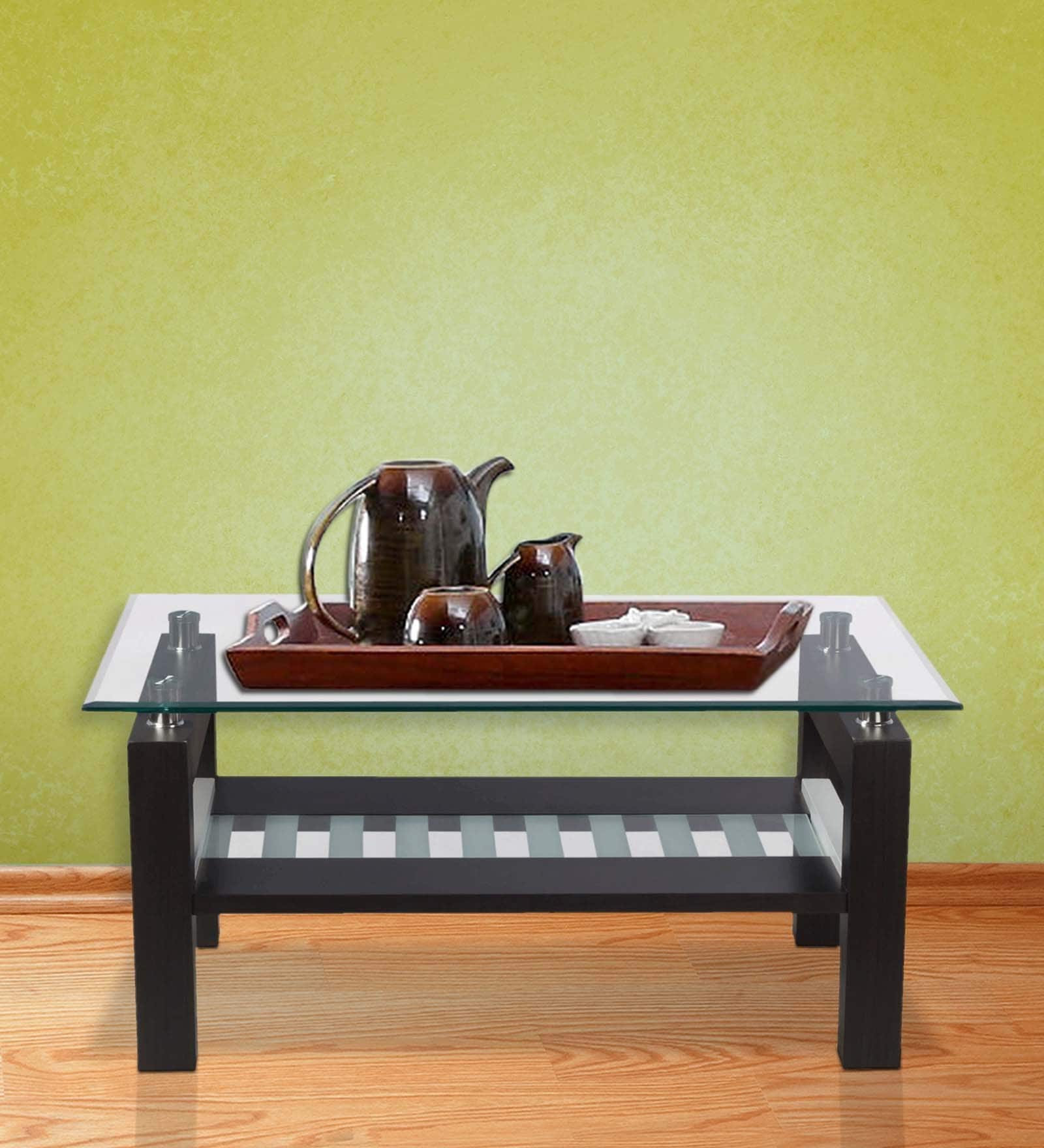 Buy Alice Rectangular Coffee Table in Walnut Finish by Godrej Interio Online Modern