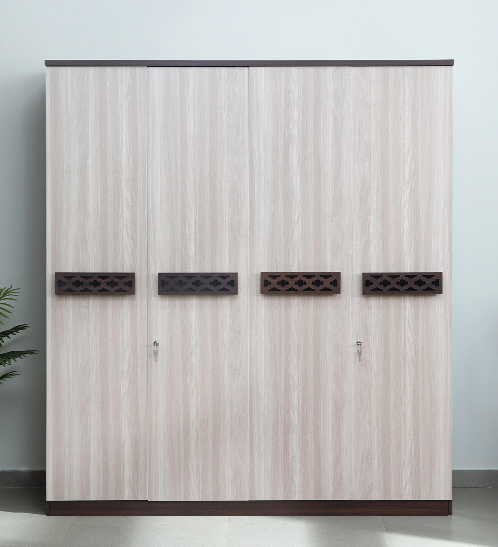 Alicia 4 Door Wardrobe In Walnut Colour