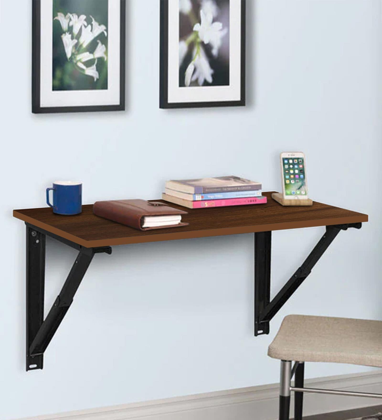 Buy Alicia Wall Mounted Table in Oak Brown Finish at 55% OFF by Kawachi ...