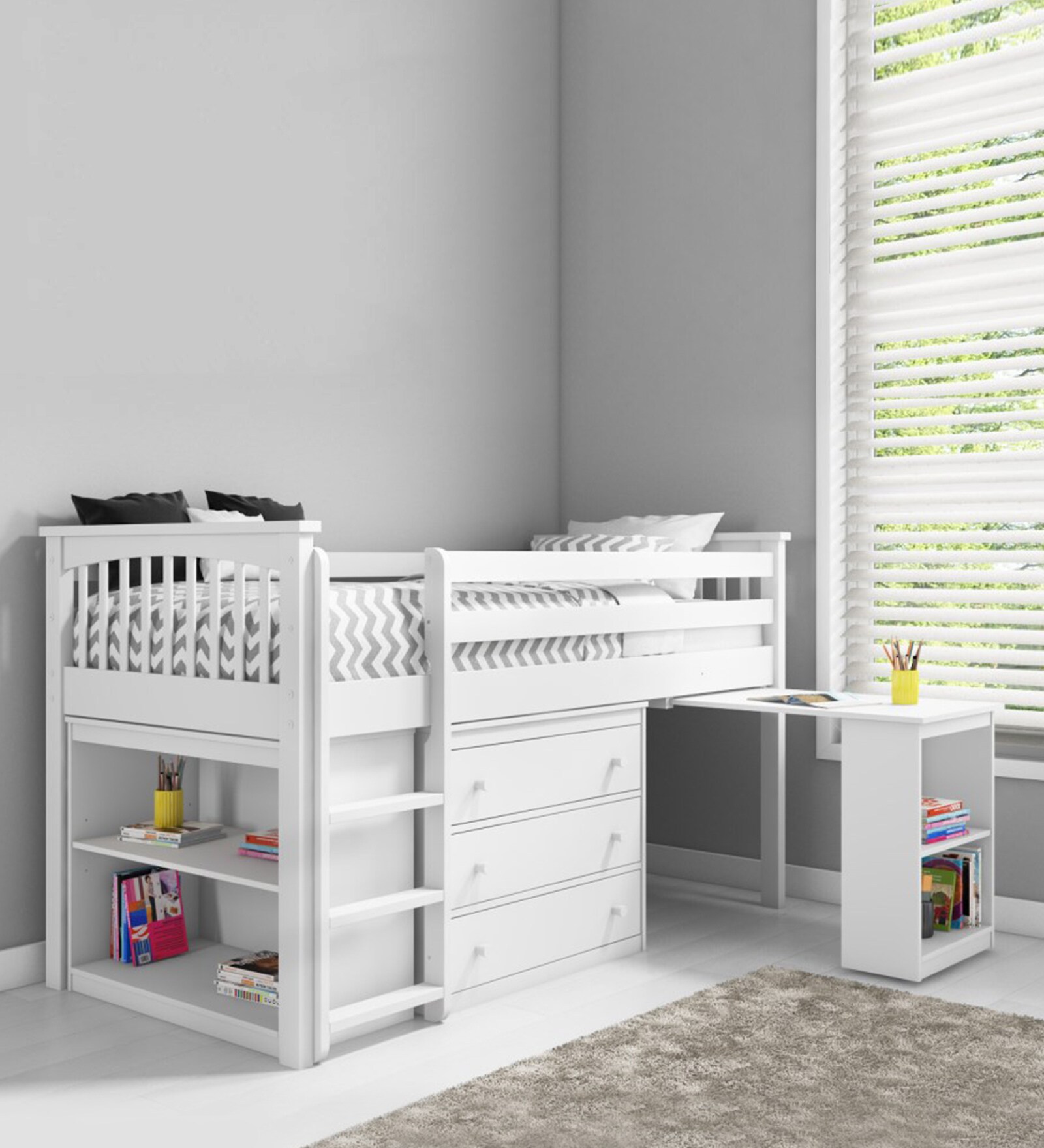 Buy Minerva Midsleeper Loft Bed in Angel White CasaCraft at 3 OFF by