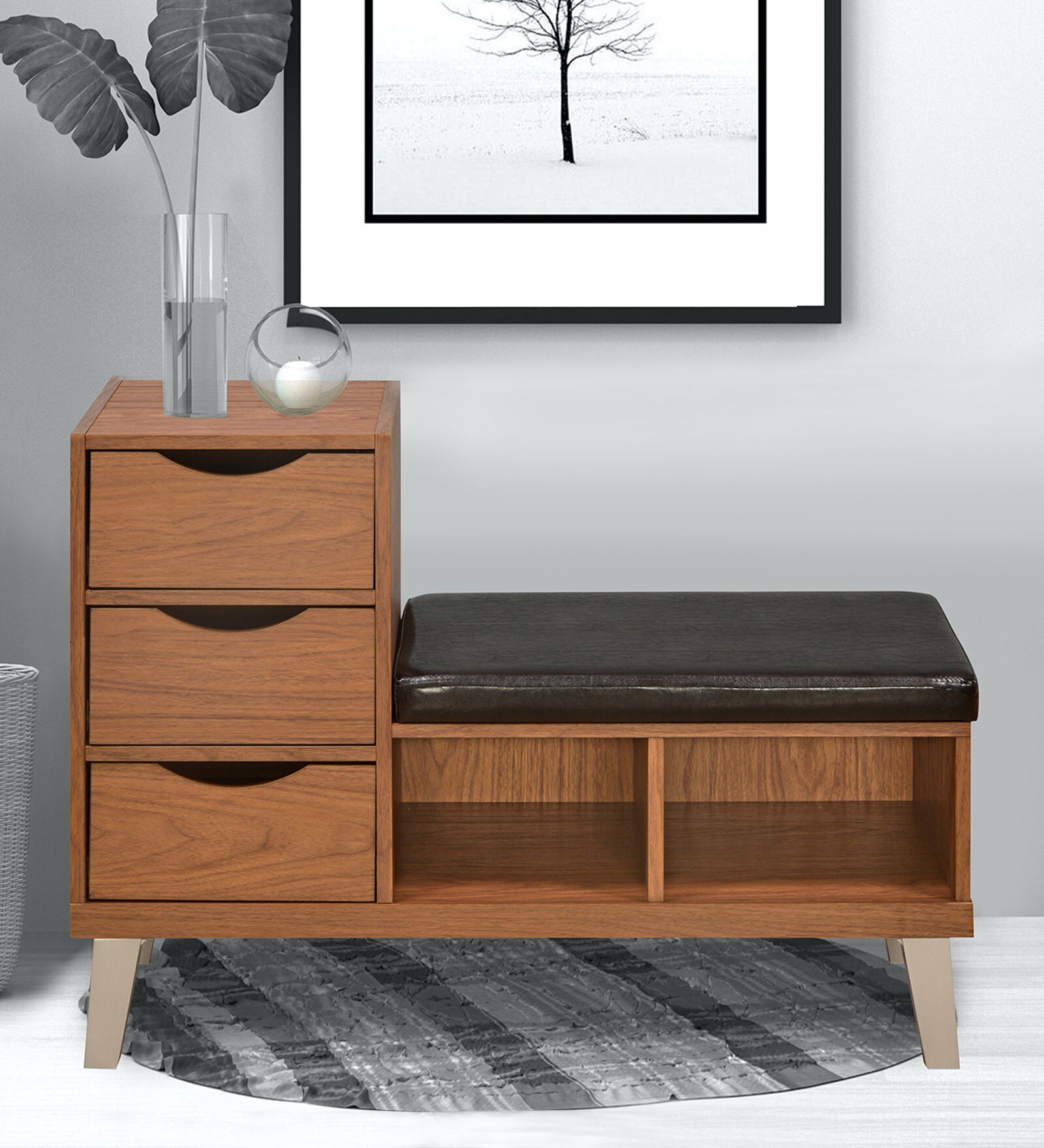 Allen Roth Shoes Racks Buy Allen Shoe Rack in Walnut Finish at 79% OFF by @home | Pepperfry