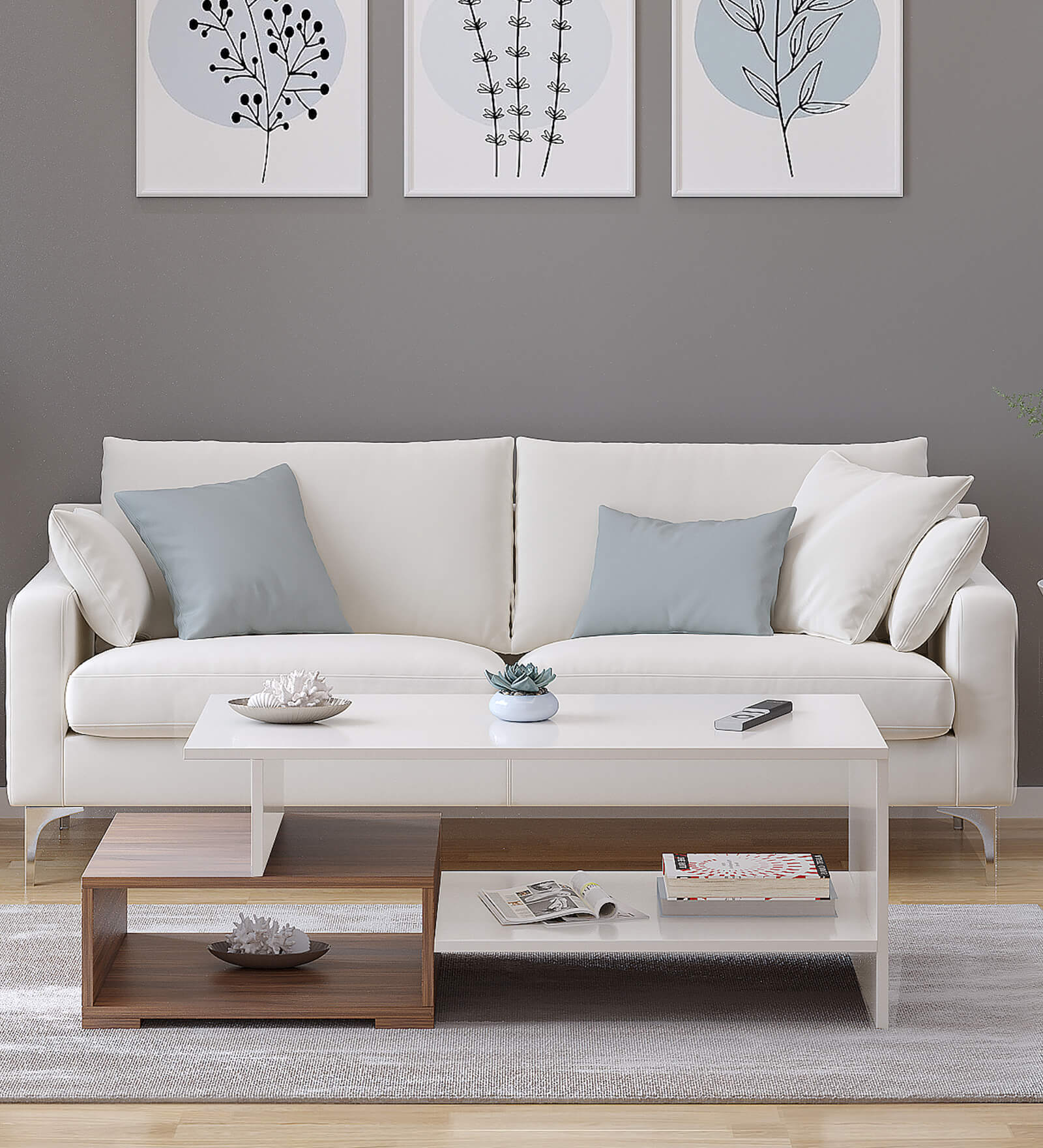 Buy Allium Coffee Table In Exotic Teak & Frosty White Finish at 49% OFF ...