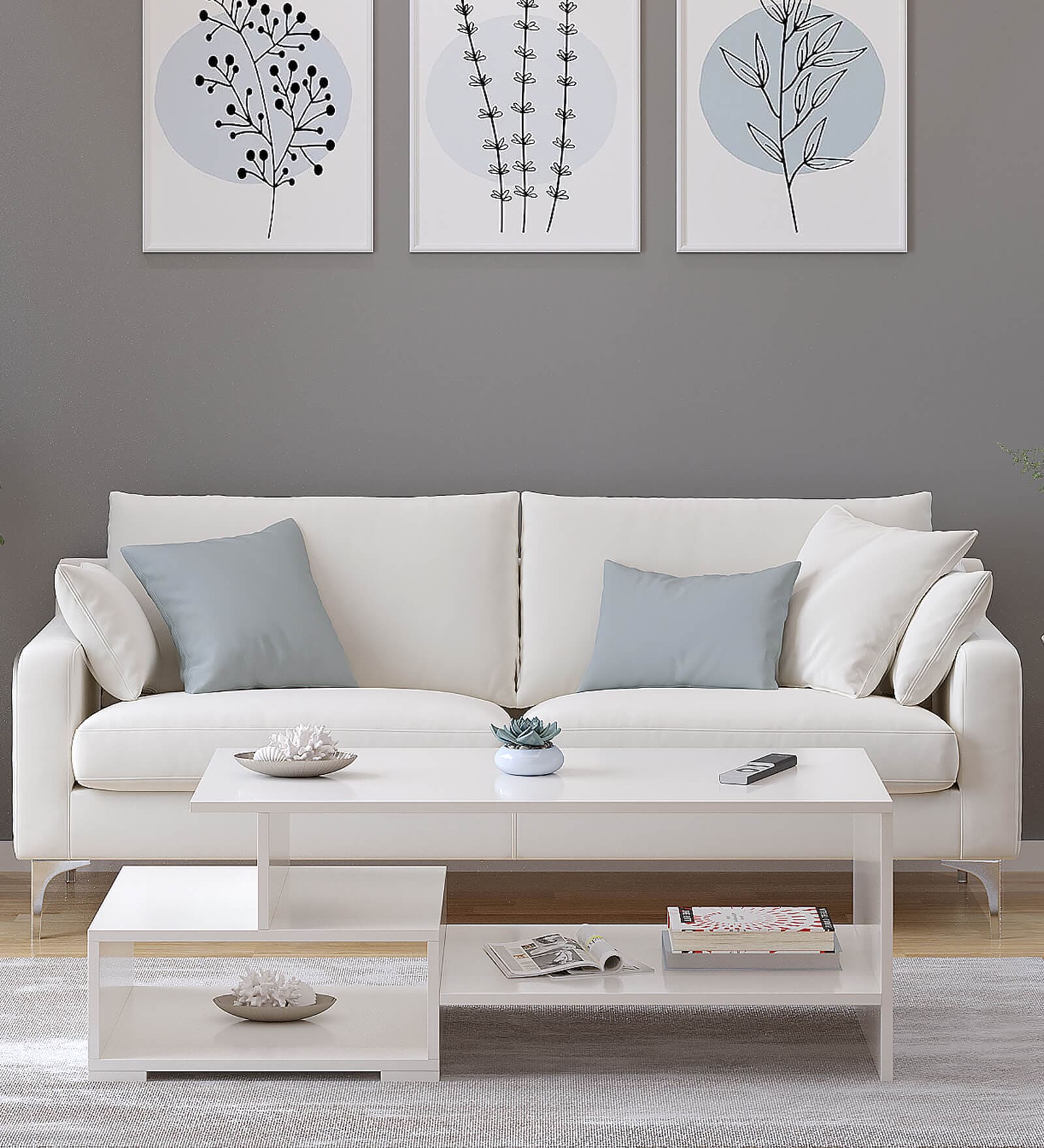 Allium Coffee Table In Frosty White Finish