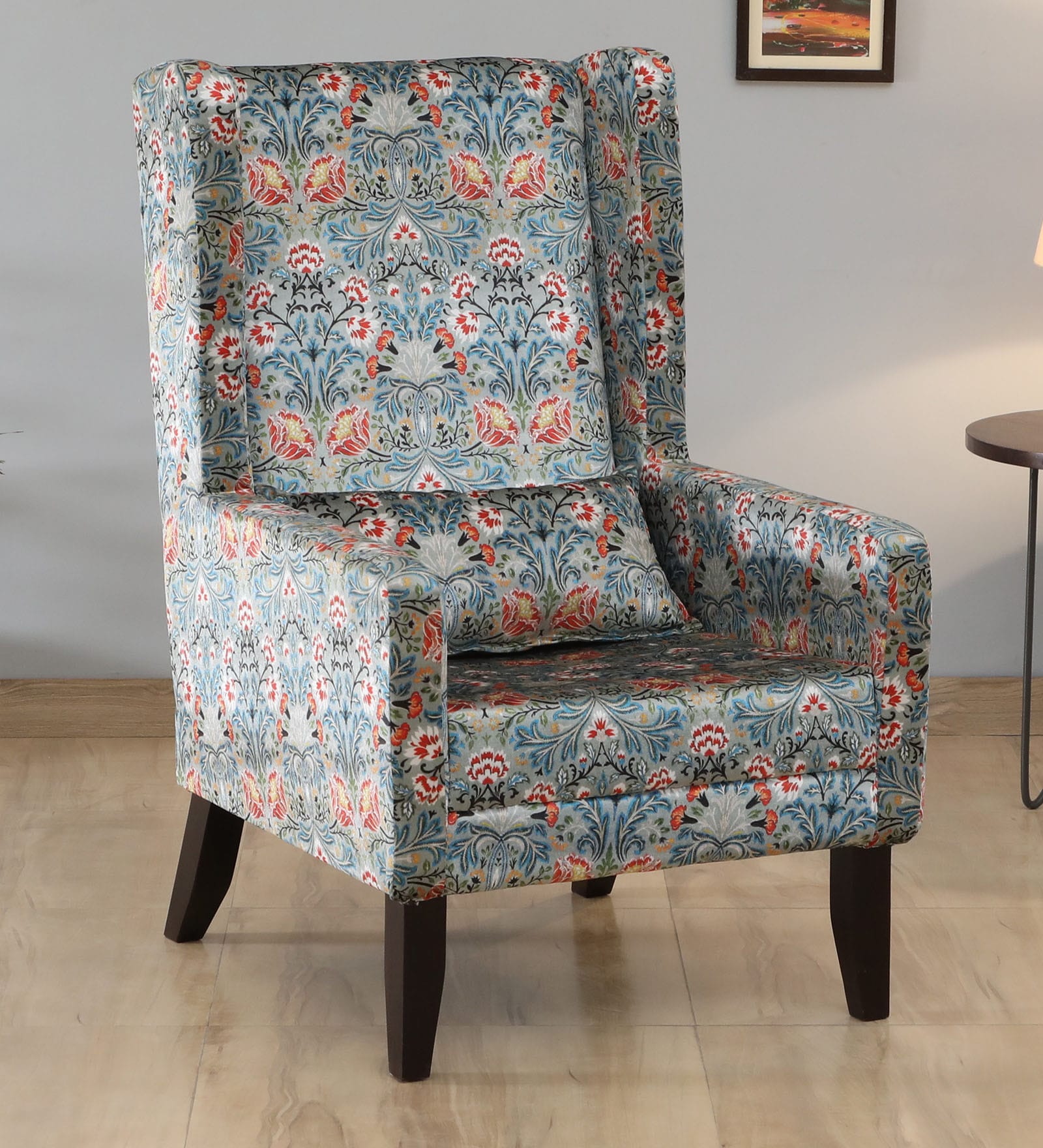 Allium Fabric Wing Chair in Multicolour