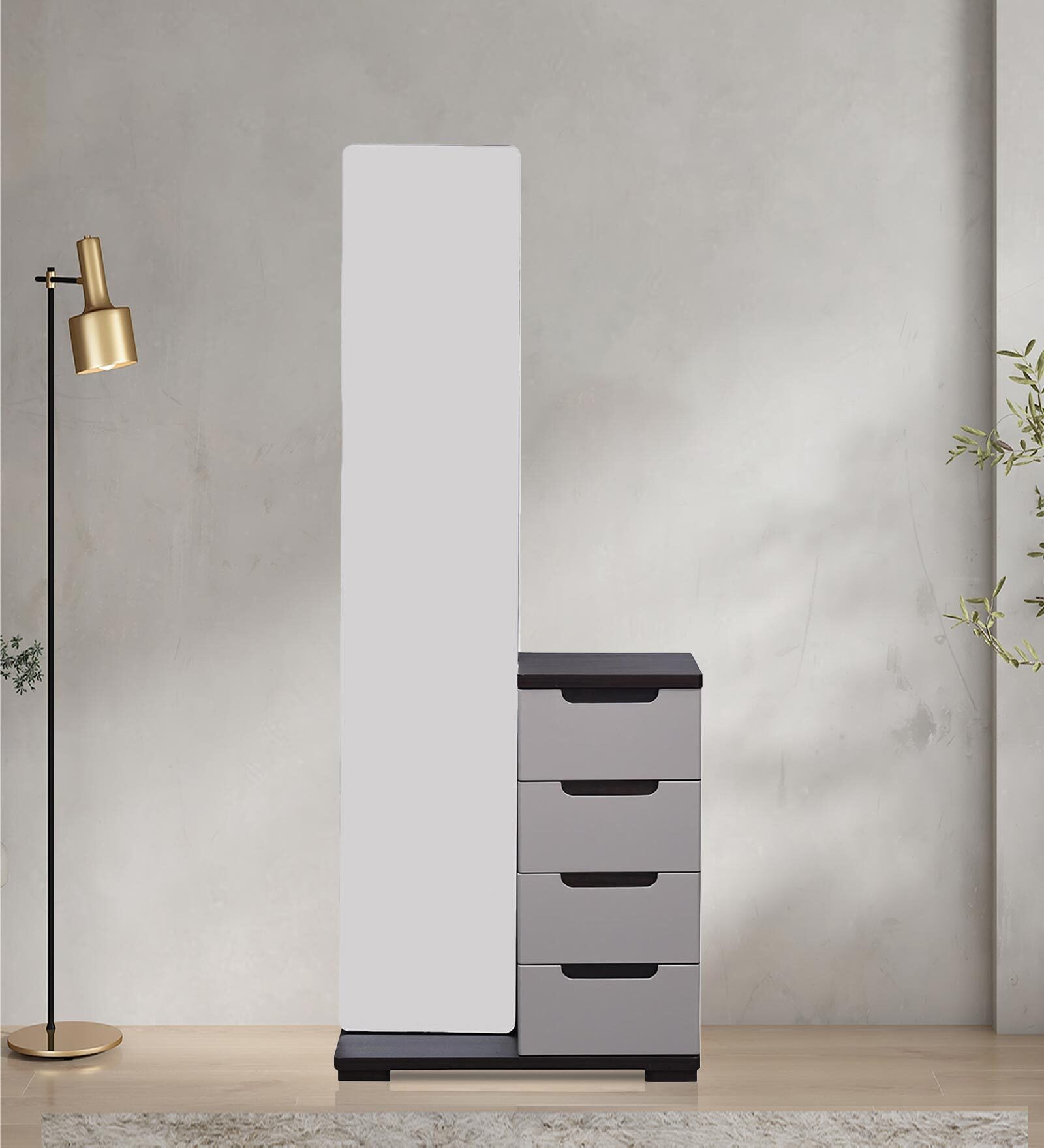 Allure Dresser in Brown And White Colour