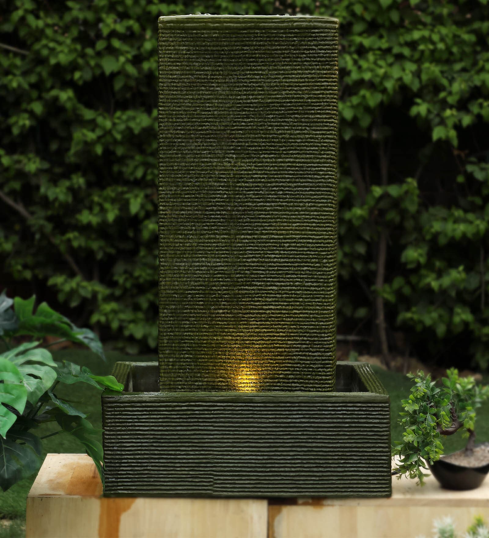 Buy Allure Trickling Dark Green Polyresin Indoor Fountain at 25 OFF by
