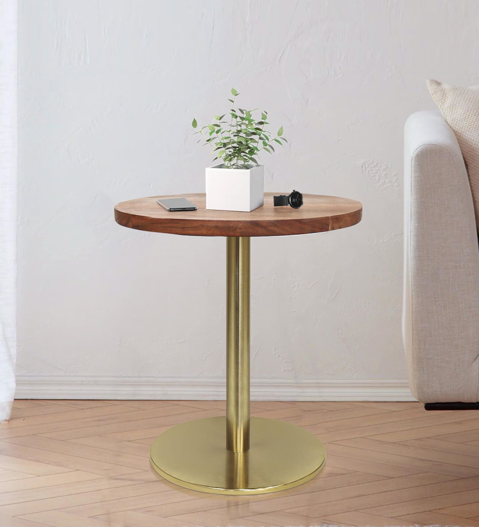 Ally Metal End Table In Brown Colour